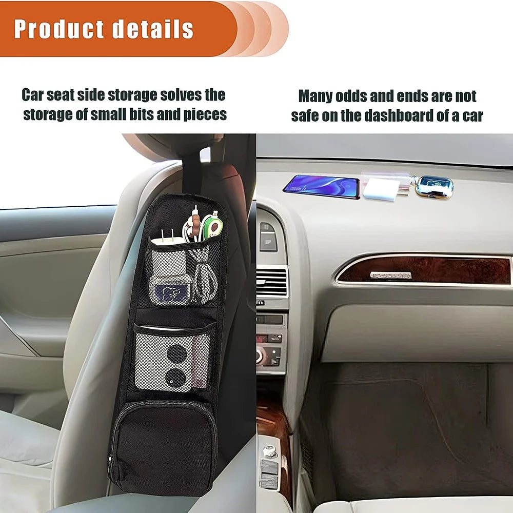 600D Oxford Cloth Mesh Hanging Bag Car Seat Side Organizer Multi-Pocket Automobile Seat Storage Pouch for Truck - 3