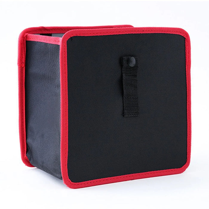 9730 Waterproof Oxford Cloth Car Storage Bag Trash Can Foldable Hanging Barrel - Red - 1
