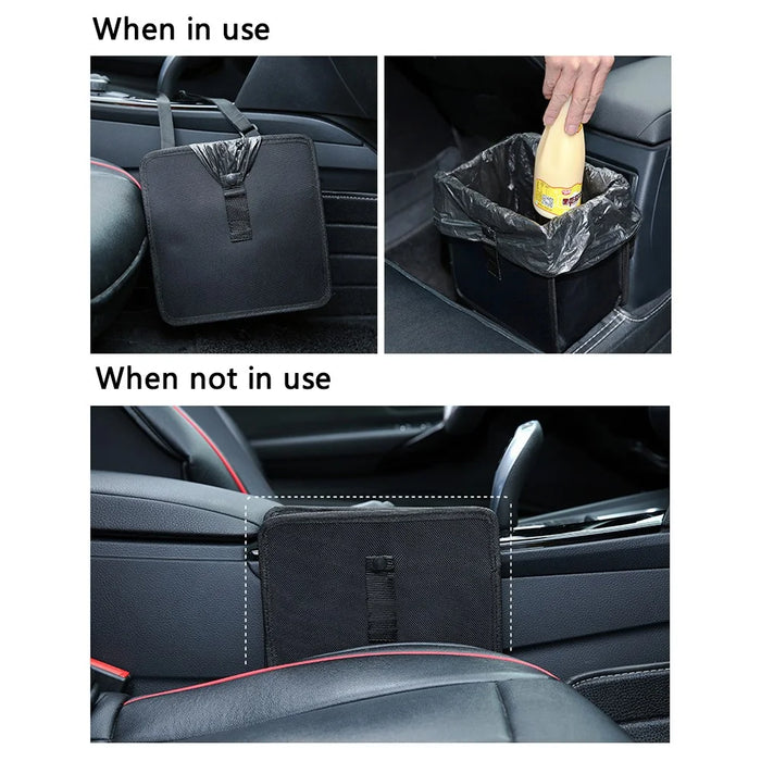 9730 Waterproof Oxford Cloth Car Storage Bag Trash Can Foldable Hanging Barrel - Red - 4