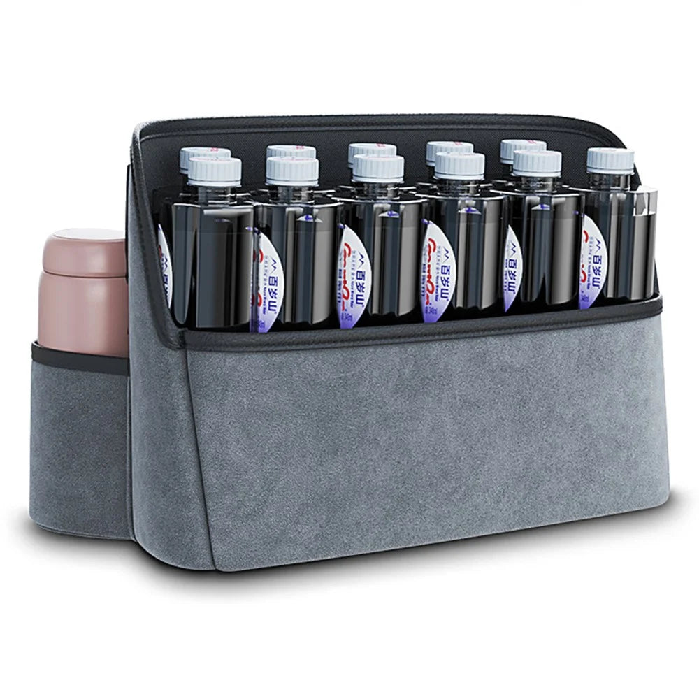 AUTOCOLOR Car Middle Seat Organizer Vehicle Central Control Handbag Water Bottle Storage Bag - Black  /  Grey - 3