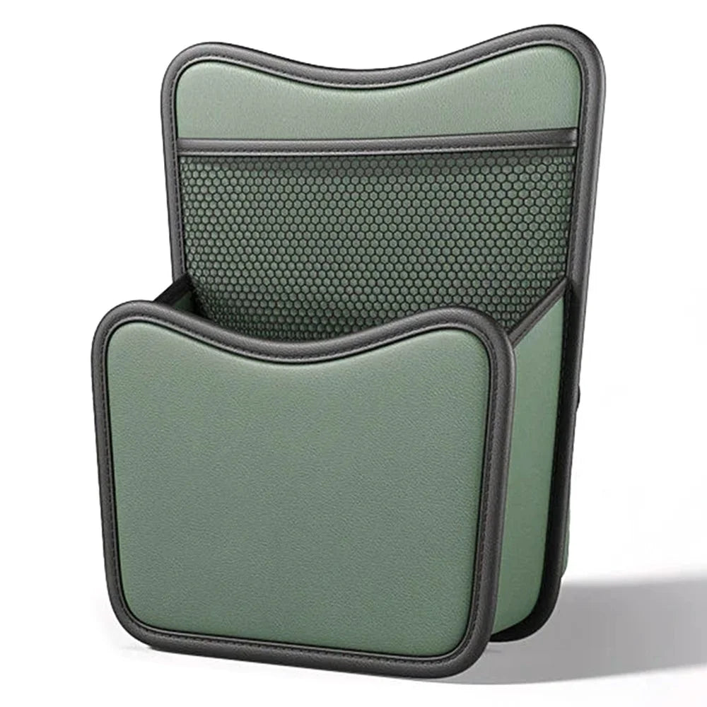 Leather Car Middle Seat Organizer Waterproof Car Central Control Phone Sundries Storage Bag - Green - 1