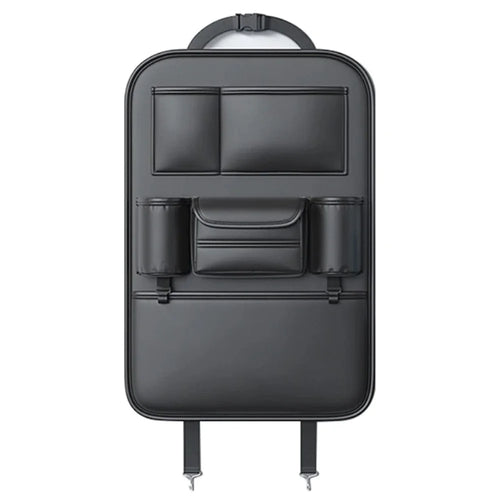 AUTOCOLOR Waterproof Leather Car Seat Back Storage Bag Tissue Cup Holder Organizer with Hook - 1
