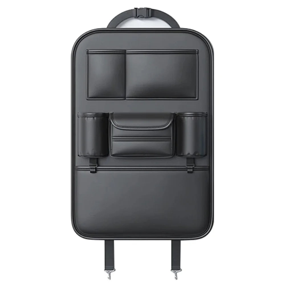 AUTOCOLOR Waterproof Leather Car Seat Back Storage Bag Tissue Cup Holder Organizer with Hook - 1