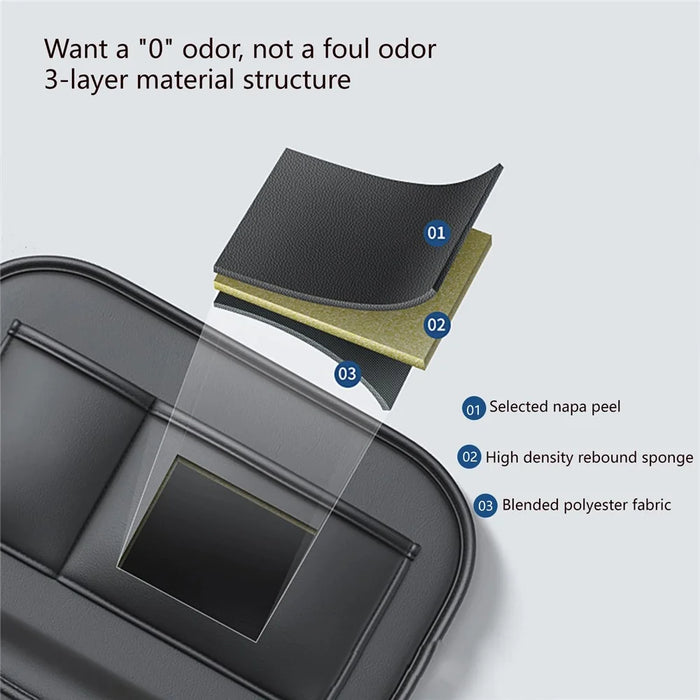 AUTOCOLOR Waterproof Leather Car Seat Back Storage Bag Tissue Cup Holder Organizer with Hook - 6