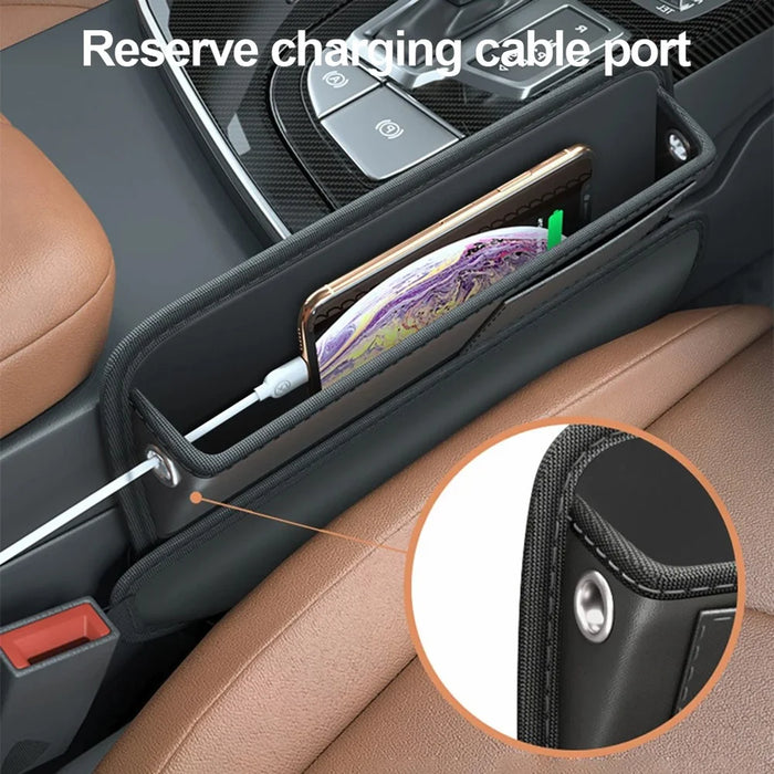 AUTOCOLOR Car Side Seat Gap Crevice Storage Box Pocket Key Phone Holder - 3
