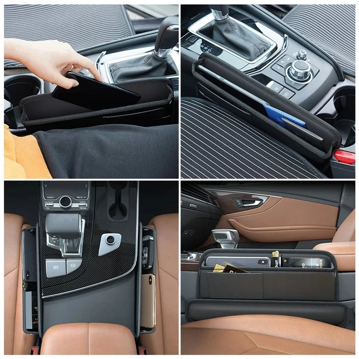 AUTOCOLOR Car Side Seat Gap Crevice Storage Box Pocket Key Phone Holder - 7