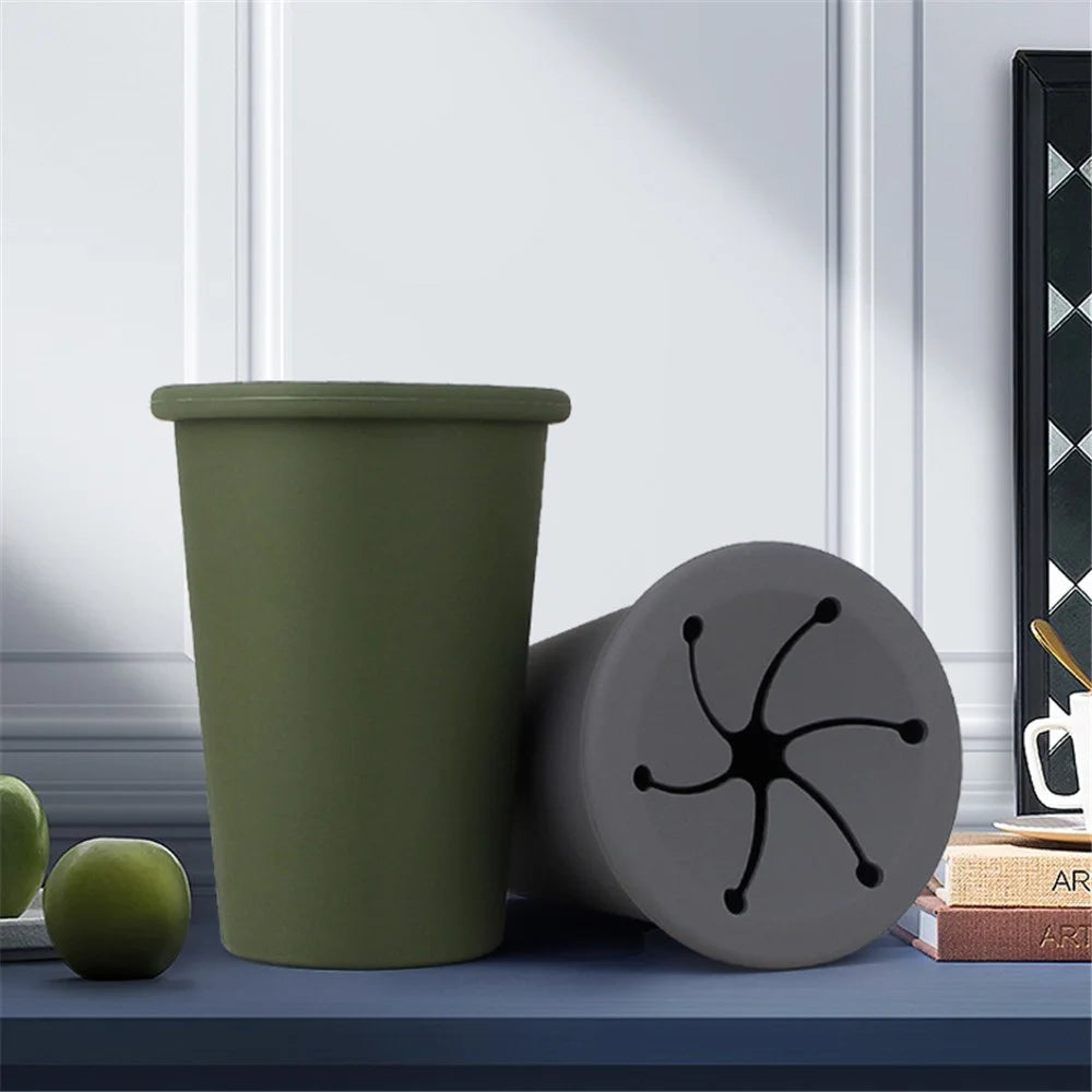 Car Trash Can Garbage Holder Vehicle Door Cup Holder Seat Back Silicone Trash Bin Dustbin - Grey - 7