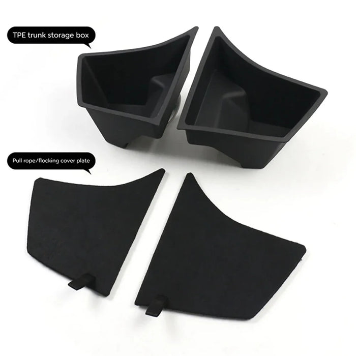 ALZH091 2 Sets For Model 3 PP+TPE Trunk Side Storage Bin Organizer Storage Box with Lid - 4