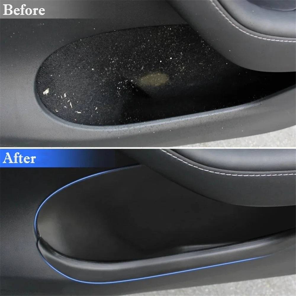 TSL1082 2Pcs For Tesla Model 3 Car Door Container TPE Interior Storage Box - Back Door - 4