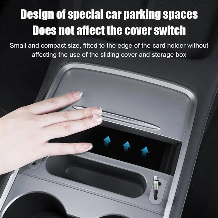 TSL988 For Tesla Mode 3 / Y Center Console Data Cable Cell Phone Storage Box - 4
