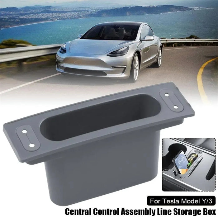 TSL988 For Tesla Mode 3 / Y Center Console Data Cable Cell Phone Storage Box - 5