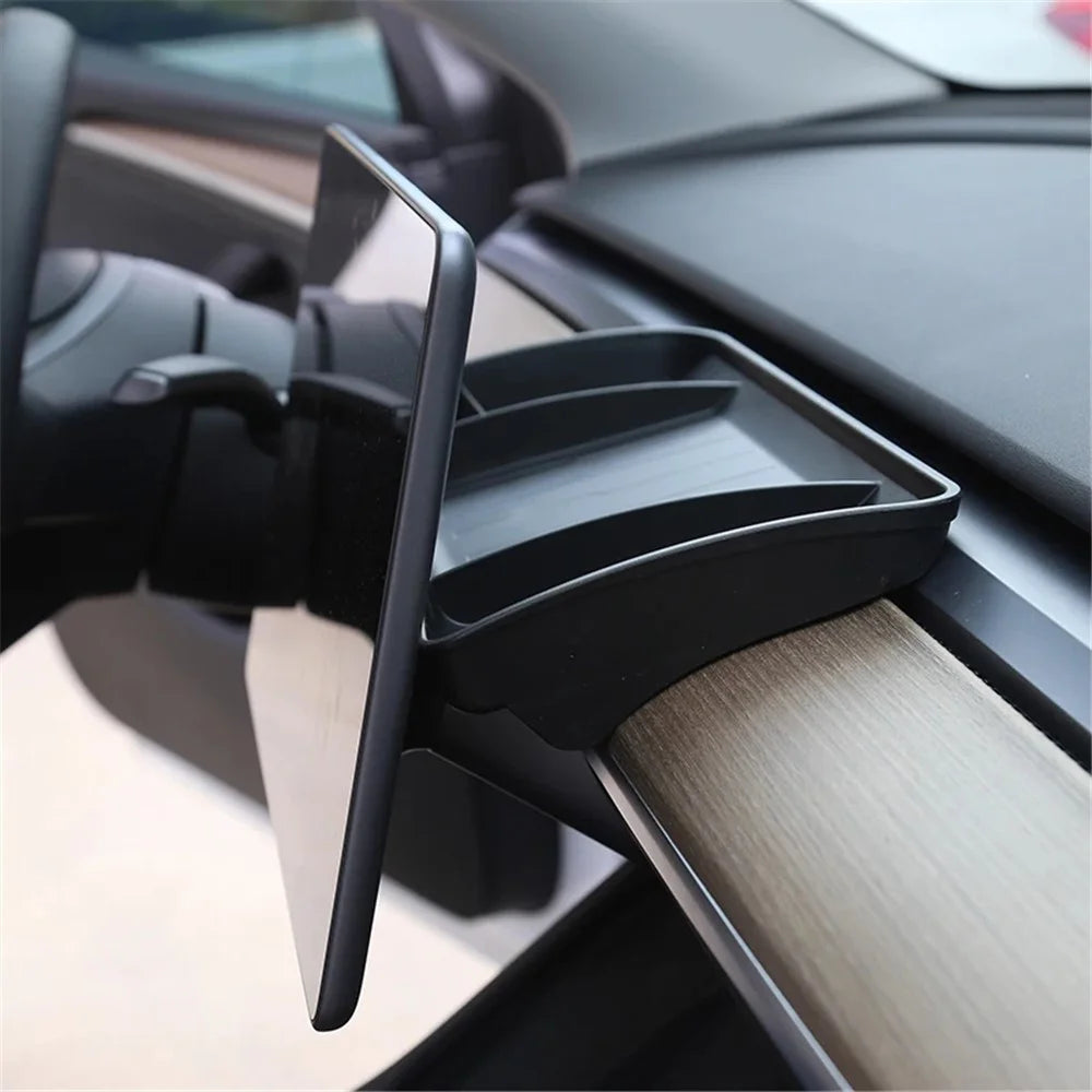 TSL248 For Model Y / 3 TPE Box Car Behind Screen ETC Storage Tray - Black - 5