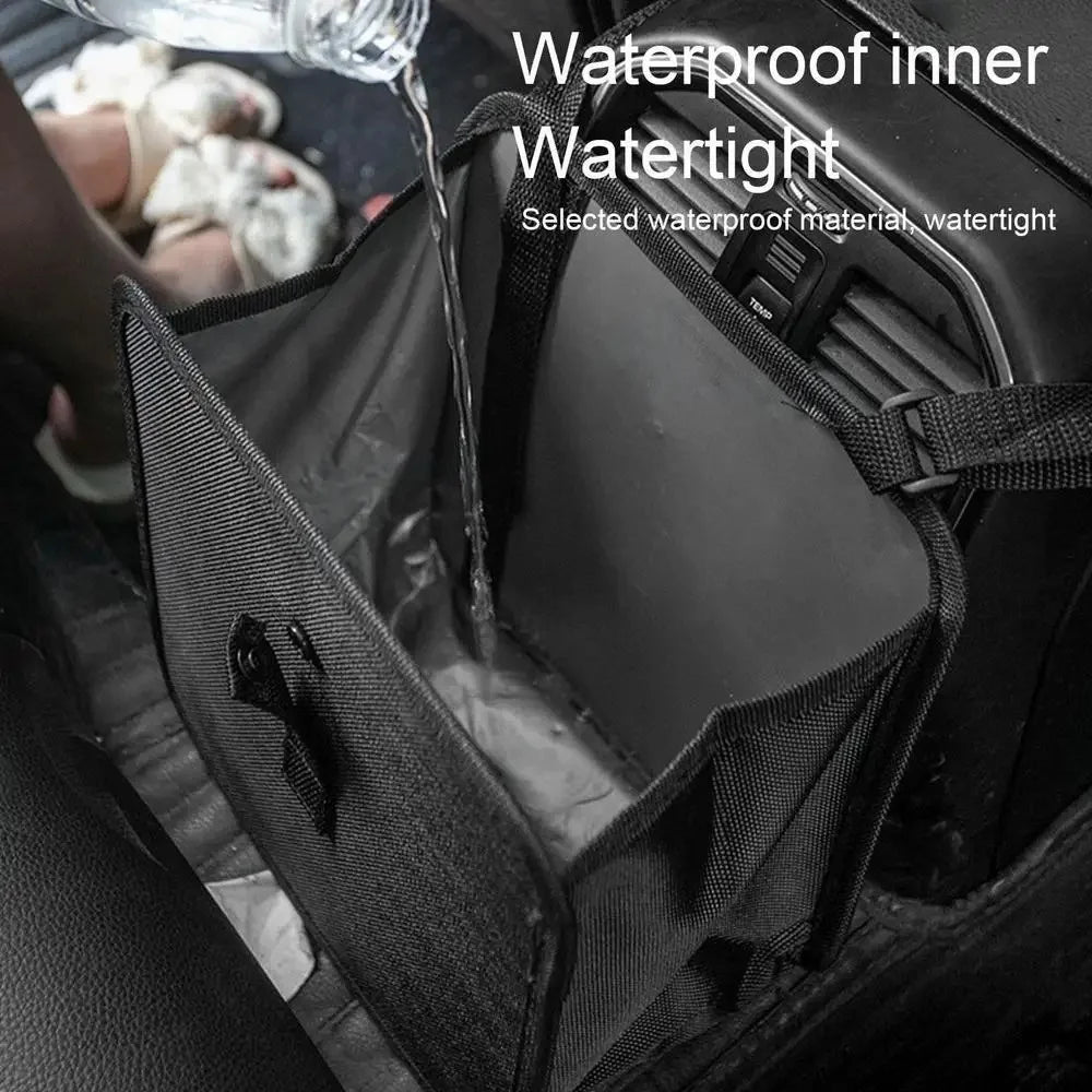 L1294 Foldable Car Trash Holder Storage Bag Vehicle Seat Back Oxford Cloth Trash Bin - 3