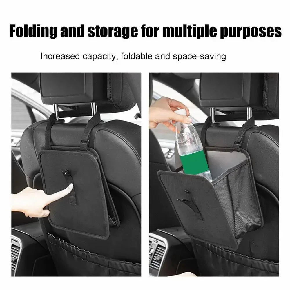 L1294 Foldable Car Trash Holder Storage Bag Vehicle Seat Back Oxford Cloth Trash Bin - 5