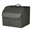10006 Foldable Car Trunk Organizer Container Leather Storage Box, Small Size - Grid / Black+Red Line - 1