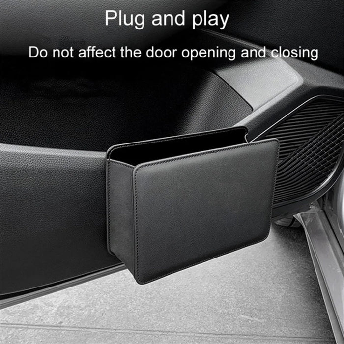 Car Seat Gap Organizer Leather Storage Box Seat Back Side Organizer for Phones Keys - Black - 4
