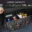Size L 66L Foldable Car Trunk Storage Box with Lid Oxford Cloth Storage Organizer - Black - 4