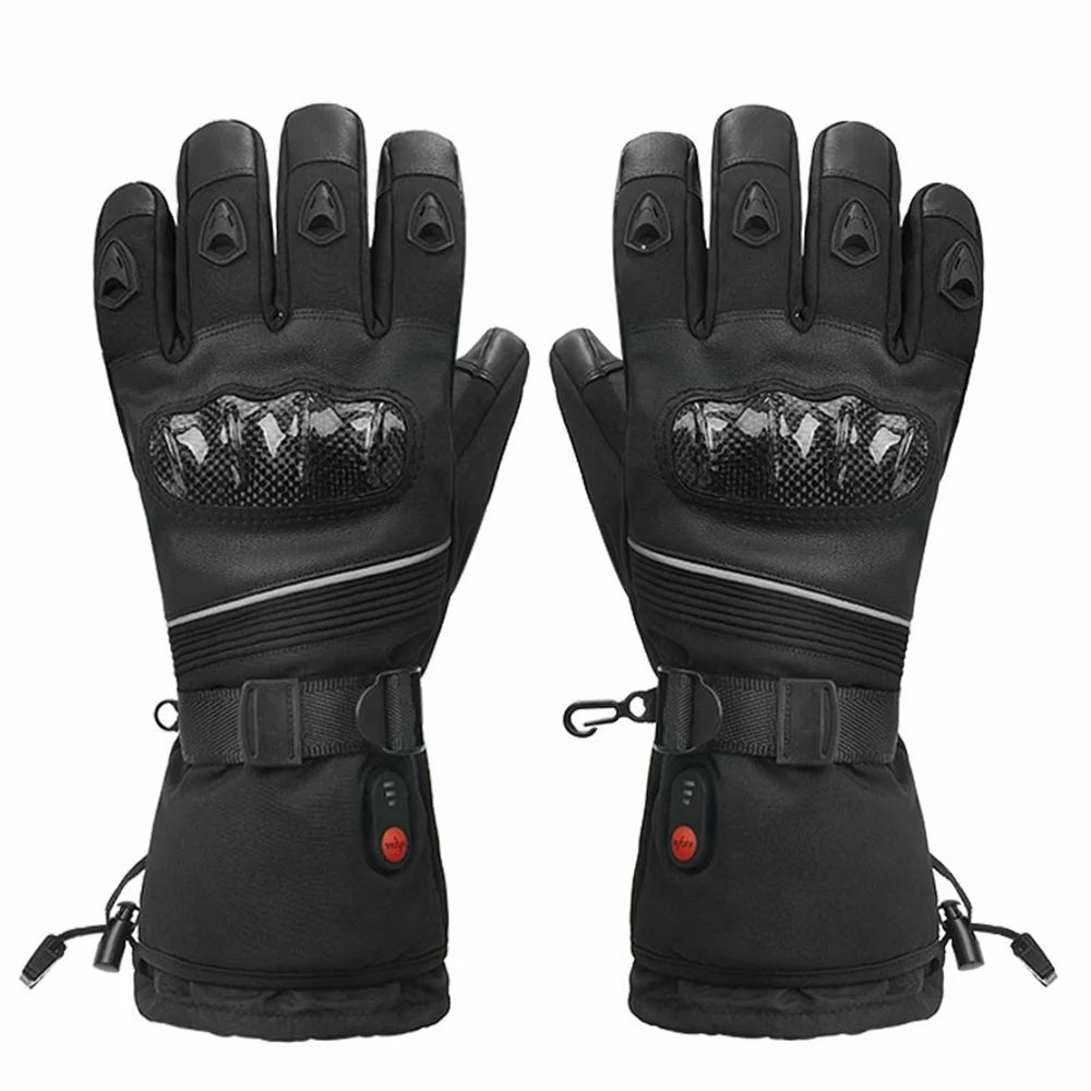 Electric Heated Gloves with 2x 5000mAh Battery Touch Screen Winter Thermal Fleece Lined Mittens - 1