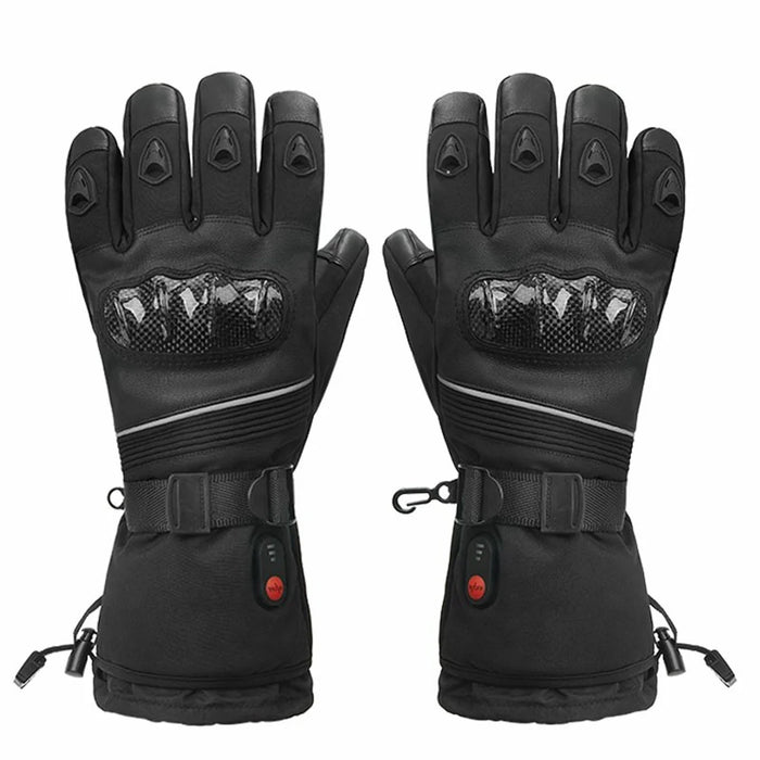 Electric Heated Gloves with 2x 5000mAh Battery Touch Screen Winter Thermal Fleece Lined Mittens - 1