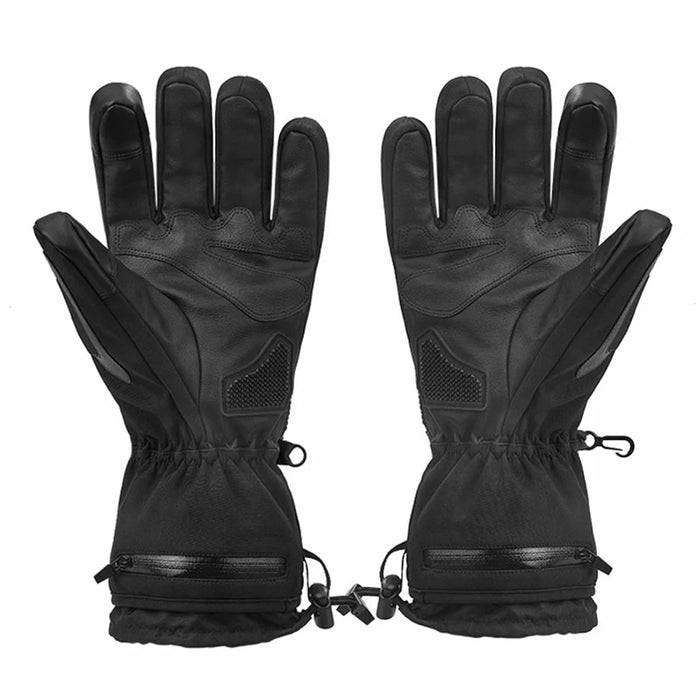 Electric Heated Gloves with 2x 5000mAh Battery Touch Screen Winter Thermal Fleece Lined Mittens - 2