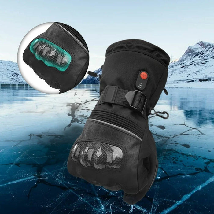 Electric Heated Gloves with 2x 5000mAh Battery Touch Screen Winter Thermal Fleece Lined Mittens - 7