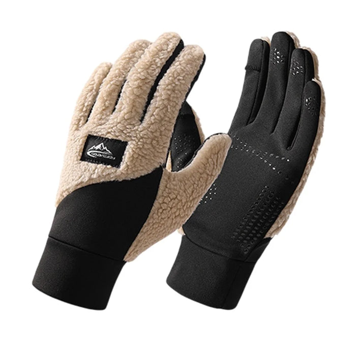 GOLOVEJOY DY54 Winter Warm Gloves Cycling Thickened Thermal Gloves Windproof Support Touchscreen - Camel / M - 1