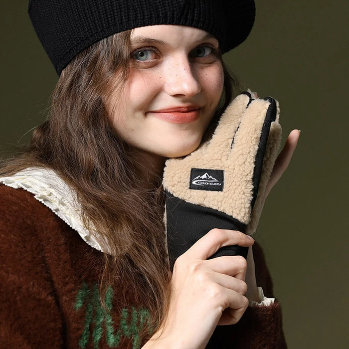 GOLOVEJOY DY54 Winter Warm Gloves Cycling Thickened Thermal Gloves Windproof Support Touchscreen - Camel / M - 5