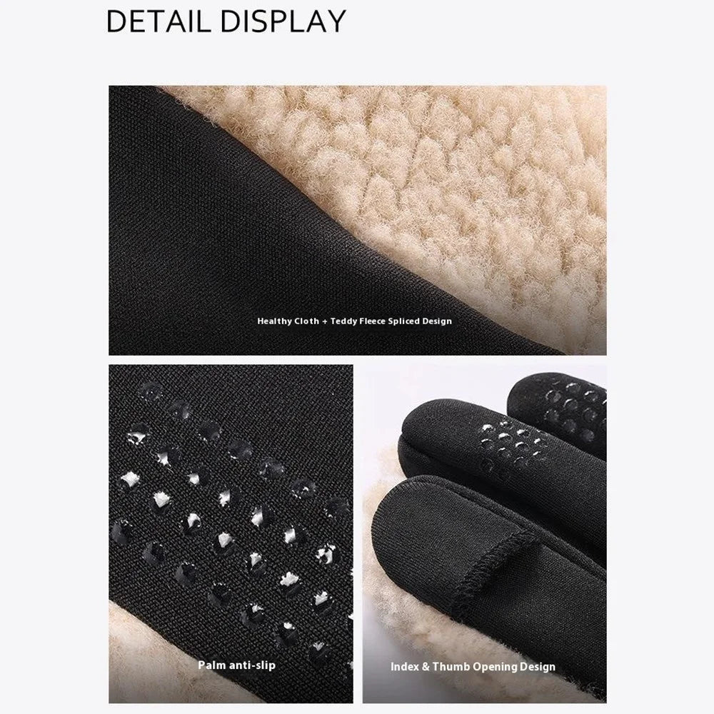 GOLOVEJOY DY54 Winter Warm Gloves Cycling Thickened Thermal Gloves Windproof Support Touchscreen - Camel / M - 7