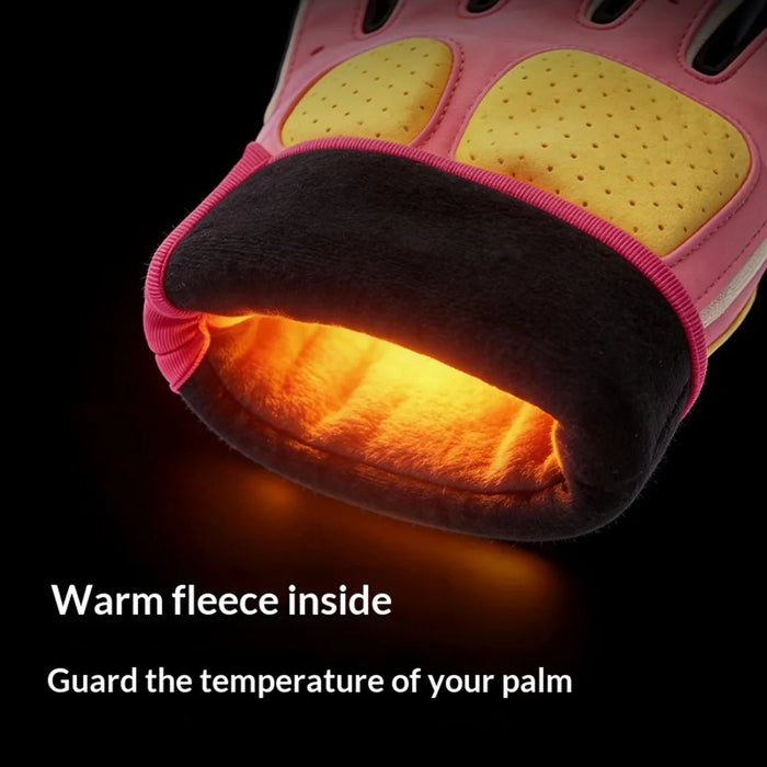 GOLOVEJOY Shock Absorbing Touchscreen Motorcycle Gloves Waterproof Winter Fleece Lined Mittens - Black M - 4