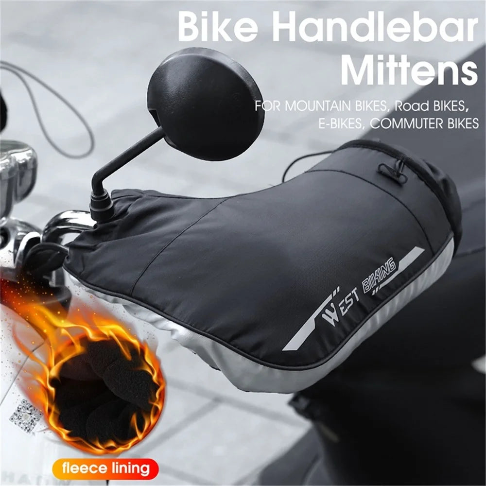 WEST BIKING YP0211232 1 Pair Bicycle E-bike Handlebar Gloves Winter Cycling Windproof Warm Mittens Hand Cover - 2