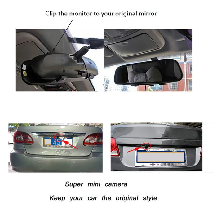 RG-203 4.3'' Car Rearview Mirror Display Screen Rear View Mirror with HD 4-LED Camera - 6
