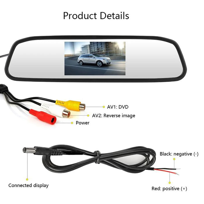 RG-201 4.3-inch LCD Video Display Car Rear View Monitor Parking and Reverse System - 6