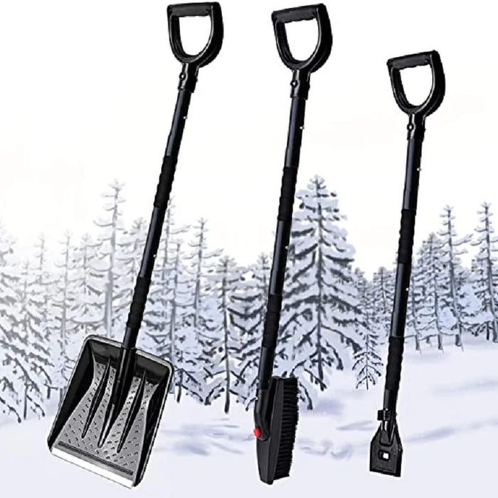 MAIZELAI 3 In 1 Detachable Ice Scraper Windshield Ice Breaker Winter Snow Brush Shovel Car Snow Remover Kit - 2
