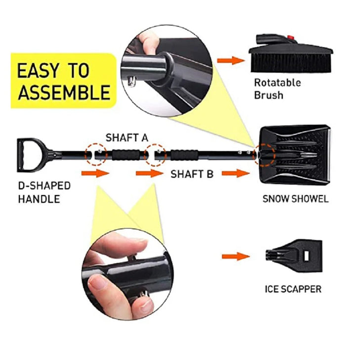MAIZELAI 3 In 1 Detachable Ice Scraper Windshield Ice Breaker Winter Snow Brush Shovel Car Snow Remover Kit - 3