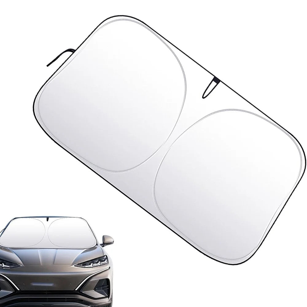 Car Front Windshield Sunshade Cover Titanium Silver Fabric Heat Insulation Sunscreen Baffle - S - 2