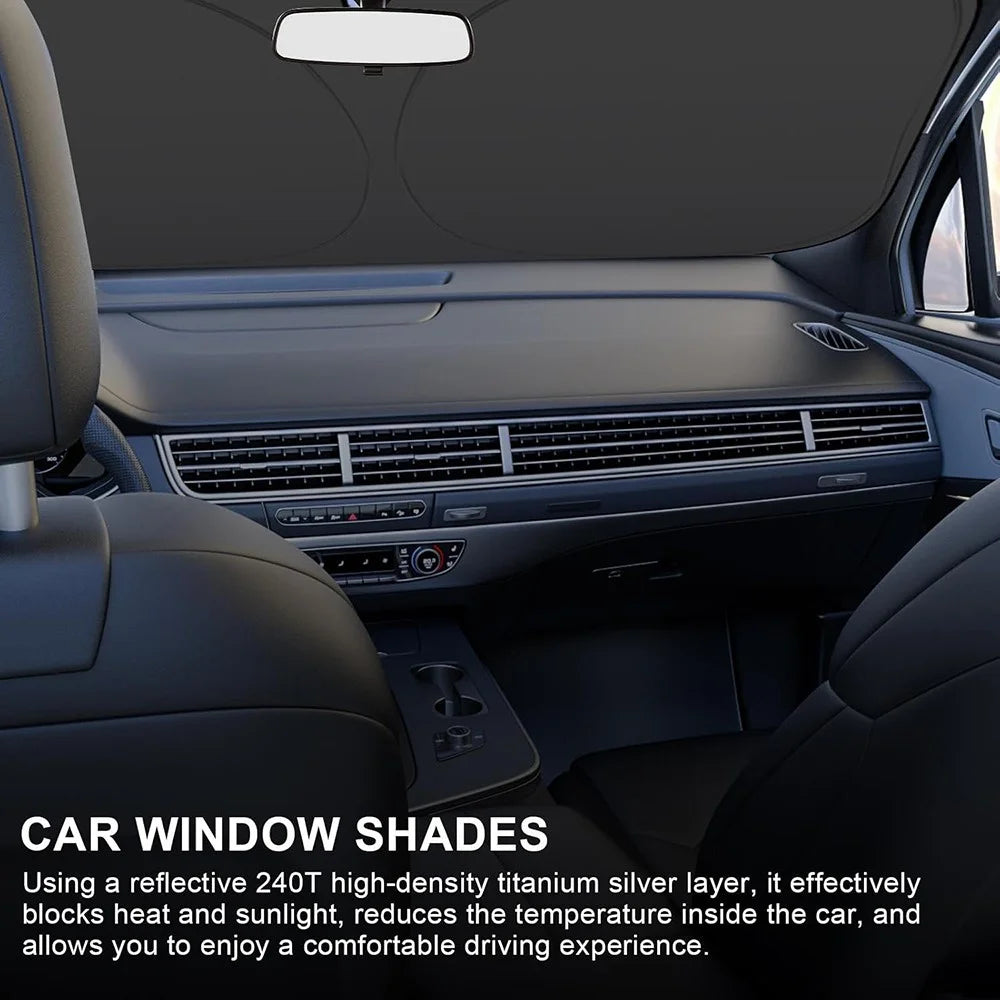 Car Front Windshield Sunshade Cover Titanium Silver Fabric Heat Insulation Sunscreen Baffle - S - 4