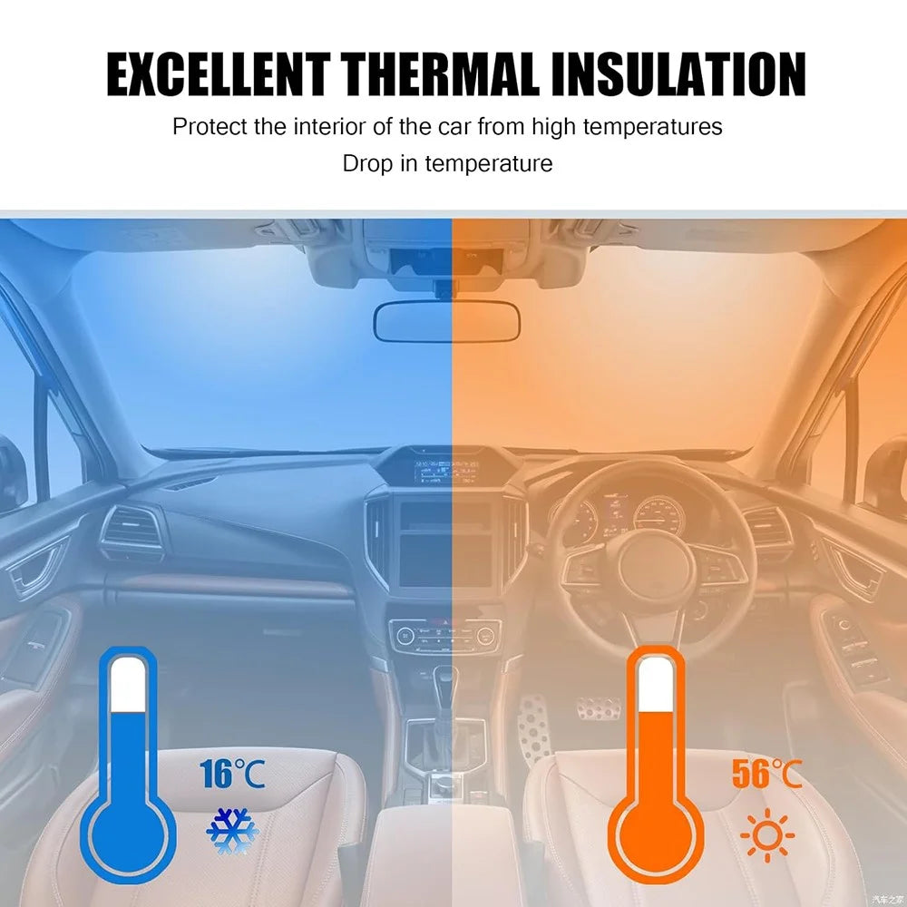Car Front Windshield Sunshade Cover Titanium Silver Fabric Heat Insulation Sunscreen Baffle - S - 5
