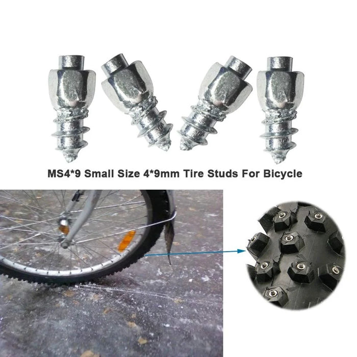 100Pcs 9 x 4mm Screw in Tire Studs Wheel Tyre Studs for Car Truck Motorcycle Bicycle Boot Tire Spikes - Silver - 3