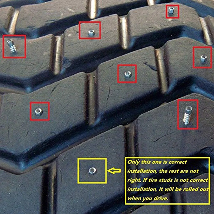 100Pcs 9 x 4mm Screw in Tire Studs Wheel Tyre Studs for Car Truck Motorcycle Bicycle Boot Tire Spikes - Silver - 4