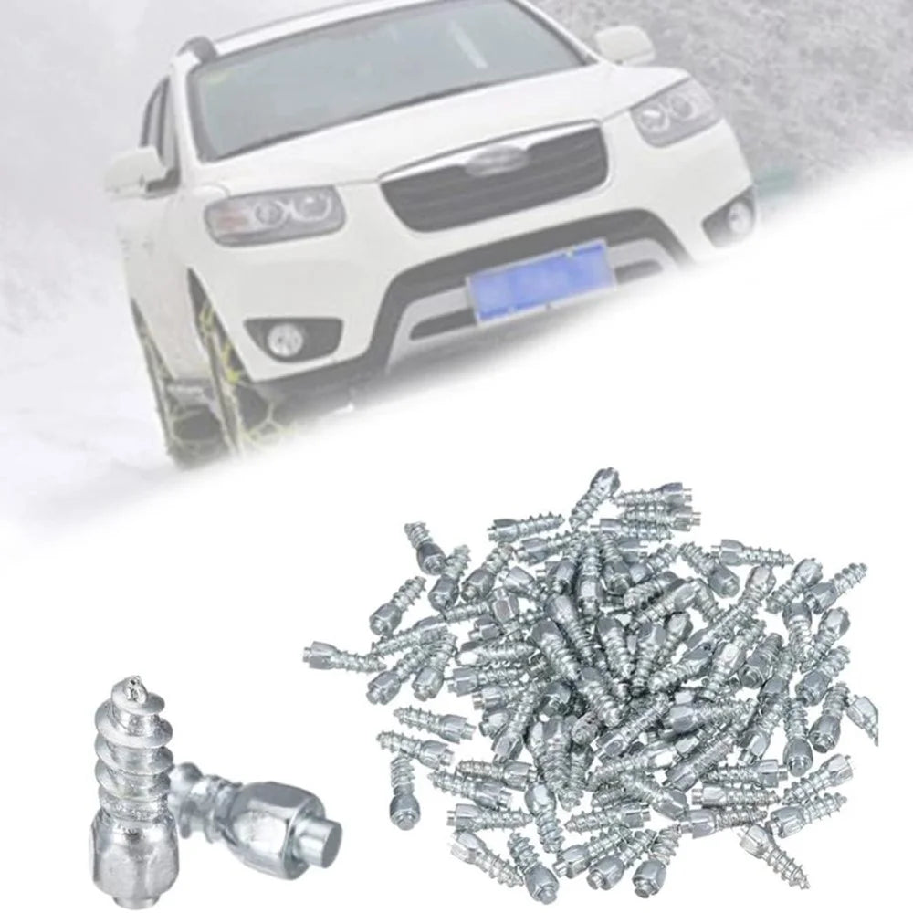 200Pcs 9 x 4mm Screw in Tire Studs Wheel Tyre Studs for Car Truck Motorcycle Bicycle Boot Tire Spikes - Silver - 2