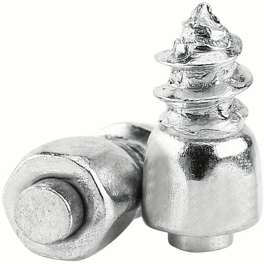 100Pcs 12 x 4mm Screw in Tire Studs Wheel Tyre Studs for Car Truck Motorcycle Bicycle Boot Tire Spikes - Silver - 2