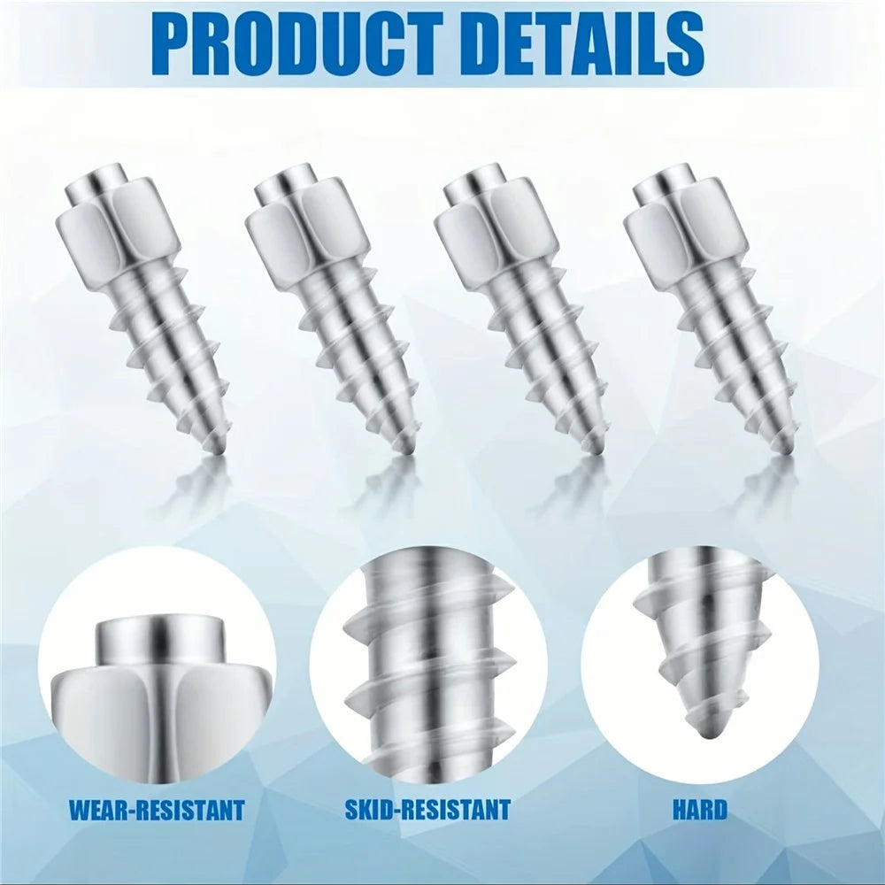 100Pcs 12 x 4mm Screw in Tire Studs Wheel Tyre Studs for Car Truck Motorcycle Bicycle Boot Tire Spikes - Silver - 3