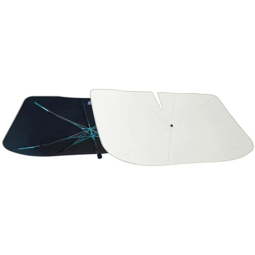 Car Windshield Sun Shade Umbrella Ice Crystal Cooling Foldable UPF 50+ Heat Reflector Umbrella Cover - Beige  /  M Size - 2