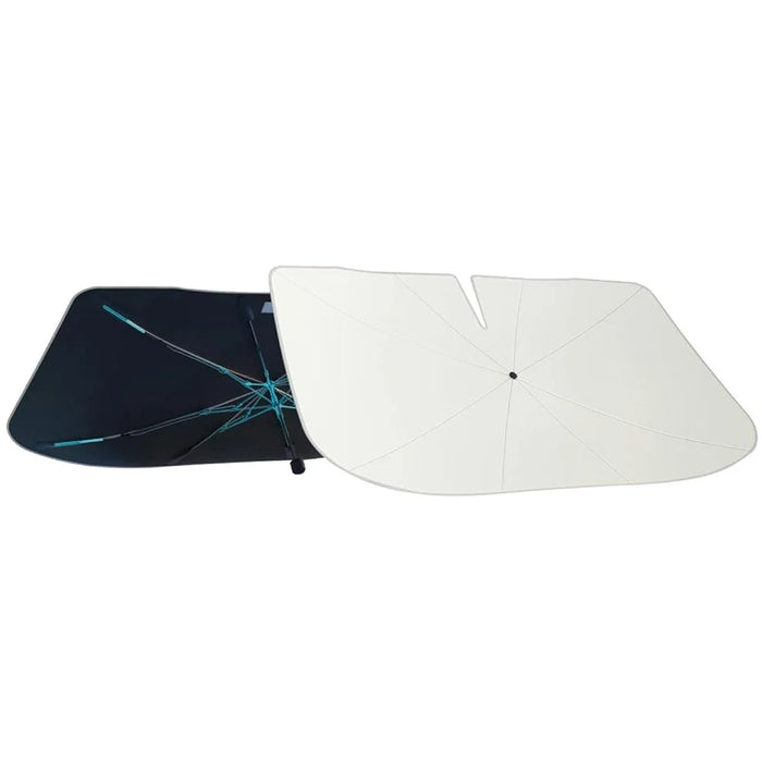 Car Windshield Sun Shade Umbrella Ice Crystal Cooling Foldable UPF 50+ Heat Reflector Umbrella Cover - Beige  /  M Size - 2