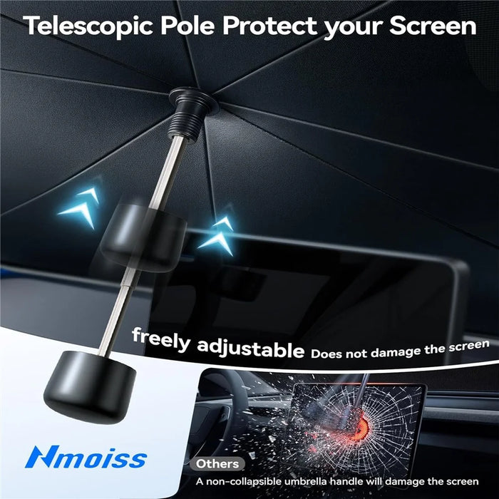 NMOISS M Size Car Windshield Sun Shade Umbrella Double Layer UPF50+ 99% UV Protection Umbrella Cover - Beige - 3