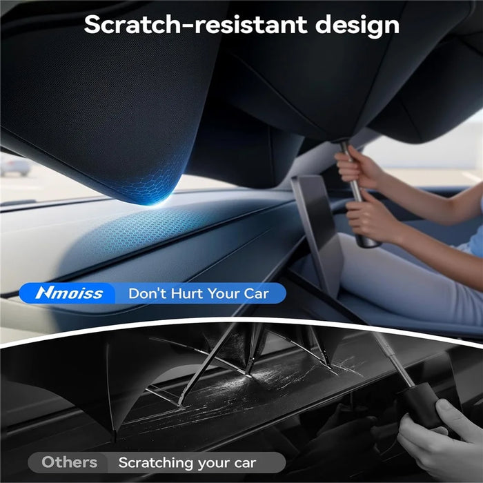 NMOISS M Size Car Windshield Sun Shade Umbrella Double Layer UPF50+ 99% UV Protection Umbrella Cover - Beige - 4