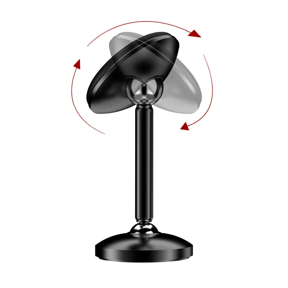 360° Rotating Adjustable Magnetic Car Air Outlet Mobile Phone Holder - Black - 2