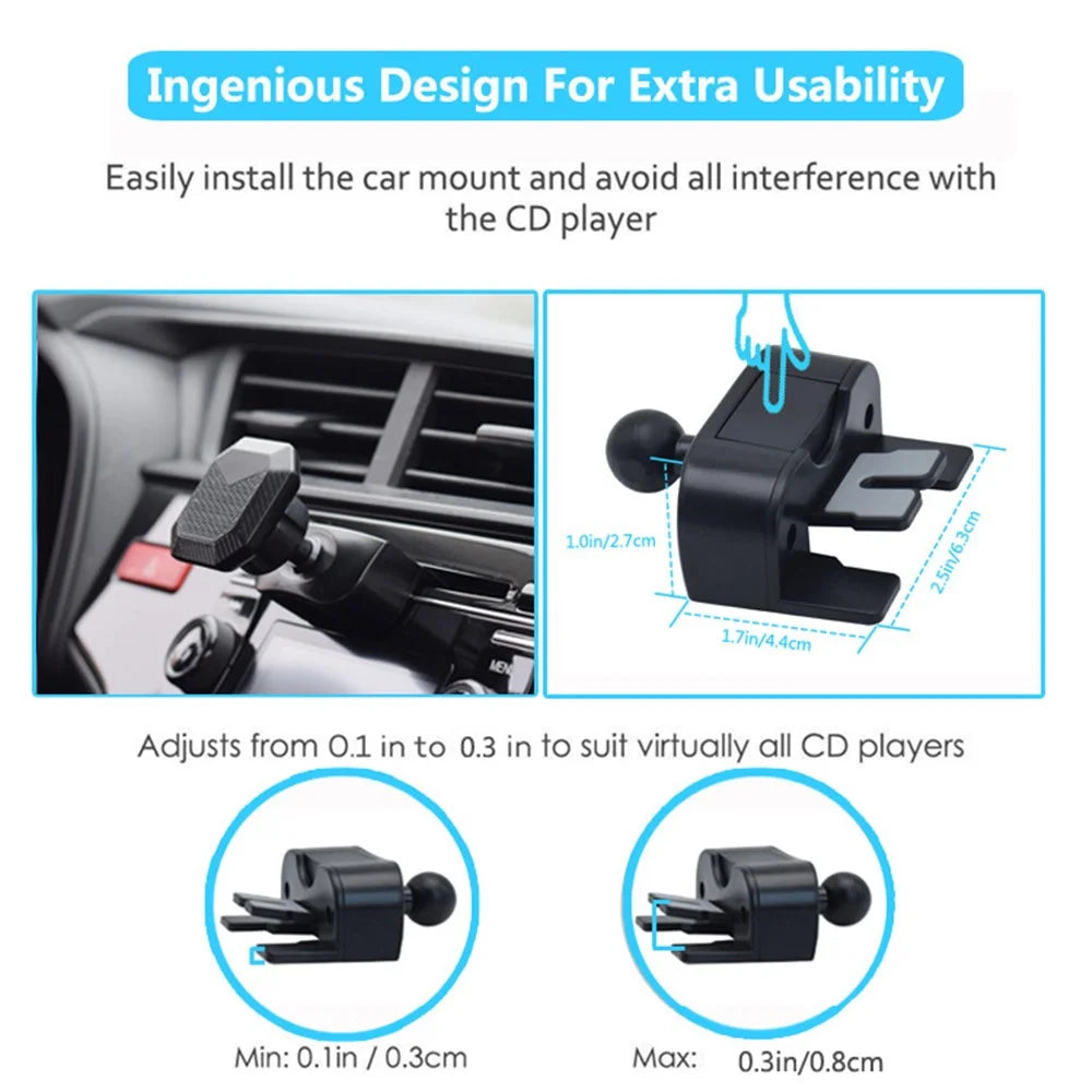 X033 Universal Strong Magnetic Car Mount Stand Carbon Fiber Car CD Port Phone Holder for Mobile Phones - 2