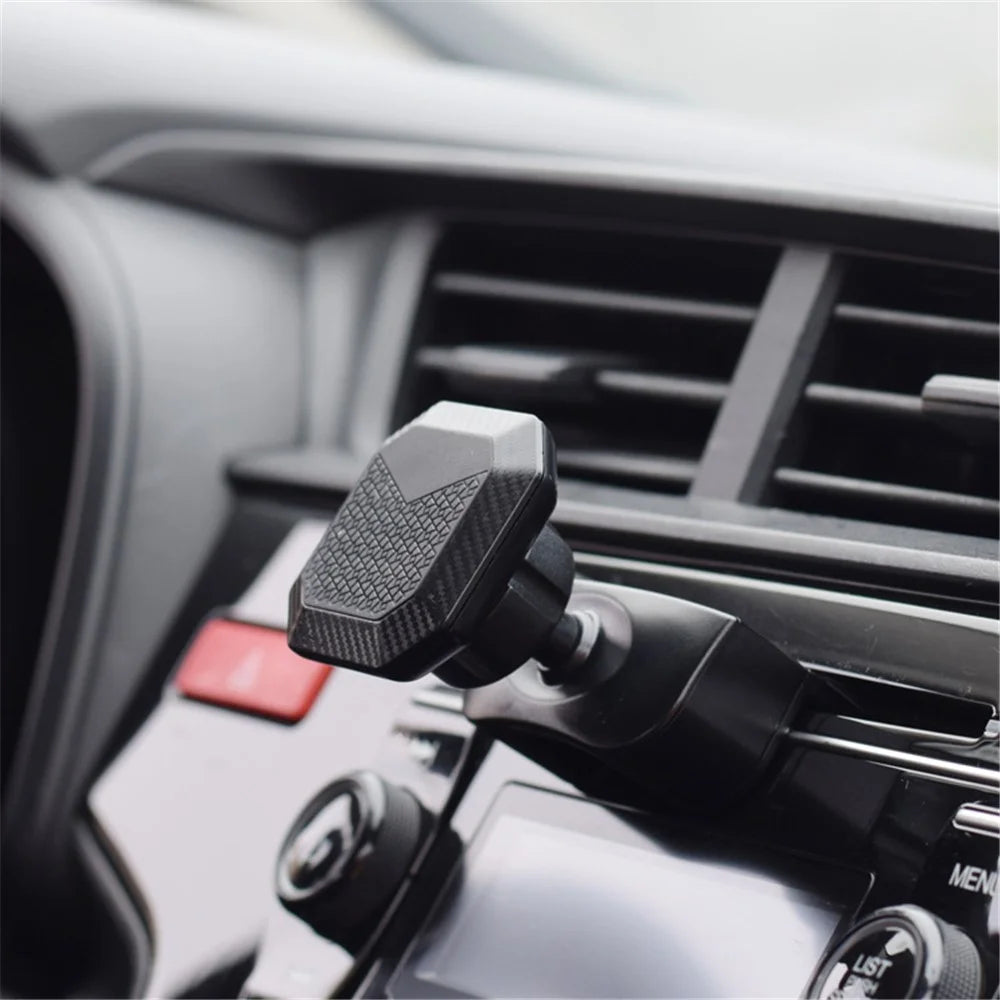 X033 Universal Strong Magnetic Car Mount Stand Carbon Fiber Car CD Port Phone Holder for Mobile Phones - 3