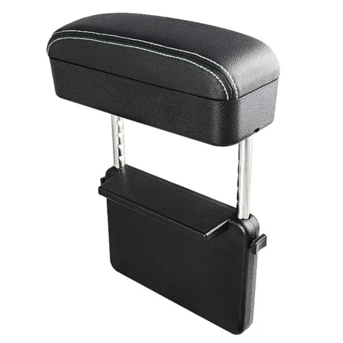 DERANFU Car Center Console Arm Rest Box Elbow Support Seat Gap Organizer Box with Wireless Charging Function - Black/White Line - 1